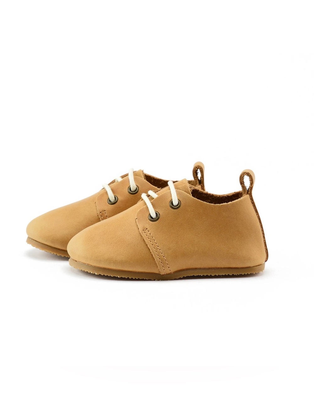 Piper Finn Classic Baby Moccasin Lace-Up Shoes in Tan